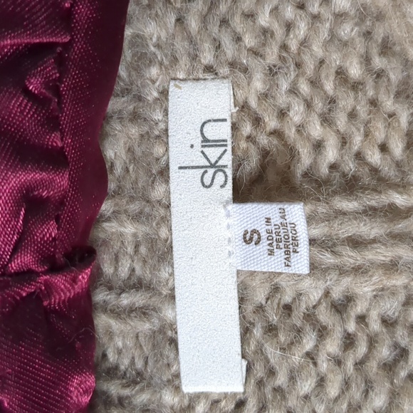 SKIN Abrielle $298 Alpaca Blend Sweater in Jute Small - Picture 4 of 8